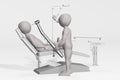 Render of Cartoon Character at the Dentist Chair