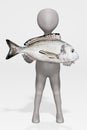 Render of Cartoon Character with Gilthead Bream