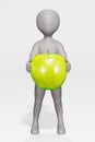 Render of Cartoon Charcter with Apple
