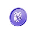 3d render cartoon fingerprint icon on white background icon. 3d rendering icon finger print icon Royalty Free Stock Photo