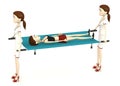 Cartoon girl on stretcher