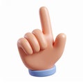 3D Render of a Cartoon Hand Pointing Upward Royalty Free Stock Photo