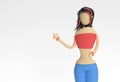 3D Render Cartoon Woman Hand with thumbs Gesture Asking for Lift Royalty Free Stock Photo