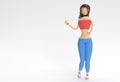 3D Render Cartoon Woman Hand with thumbs Gesture Asking for Lift Royalty Free Stock Photo