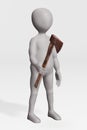 Render of Character with Axe Royalty Free Stock Photo