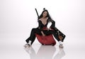3D Render : a character of a female fighter with japanese style