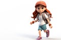 3d render charactor model of kid with school backpack