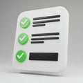 3d render of a checklist with completed tasks and pending items Royalty Free Stock Photo