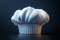 3D Render of a Chef Hat Shaped Cupcake Minimalist Bakery Design Royalty Free Stock Photo