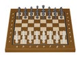 3d render chessboard with chess pieces set isolated on white background clipping path