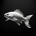 3d Render Of Chinese Iconography Style White Fish