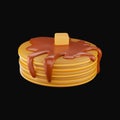 3D Render Of Chocolate Pancake Icon Against Black