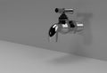 3D Render Chrome Tap with a water stream isolated on white 3d illustration