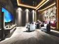 3d render of cinema room Royalty Free Stock Photo