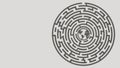 3d render Circular Maze labyrinth mosaic