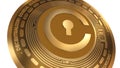3D Render Golden Cindicator Cnd Cryptocurrency Coin Symbol Close up