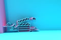 3D Render Clapper Board Movie Banner 3D illustration Design