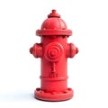 Red Fire Hydrant 3D Render - 26VF image is generated using AI. Royalty Free Stock Photo