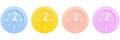 3D render clock minimal icons set isolated on white background vector illustration