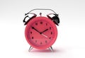 3D Render Close up alarm clock on White background Design