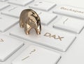 3d render of computer keyboard with DAX index button Royalty Free Stock Photo