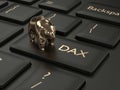 3d render of computer keyboard with DAX index button