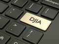 3d render of computer keyboard with DJIA index button Royalty Free Stock Photo