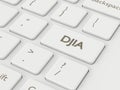 3d render of computer keyboard with DJIA index button Royalty Free Stock Photo