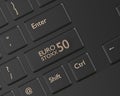 3d render of computer keyboard with EURO STOXX 50 index button