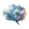 3d render of a cloud in shape of the speech bubble cut out with no background Royalty Free Stock Photo