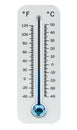 3D render cold white thermometer indicating low temperature