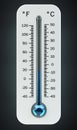 3D render cold white thermometer indicating low temperature