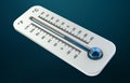 3D render cold white thermometer indicating low temperature Royalty Free Stock Photo