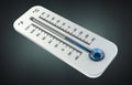 3D render cold white thermometer indicating low temperature