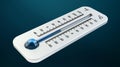 3D render cold white thermometer indicating low temperature Royalty Free Stock Photo