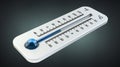 3D render cold white thermometer indicating low temperature