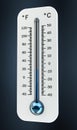 3D render cold white thermometer indicating low temperature Royalty Free Stock Photo