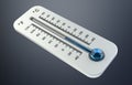 3D render cold white thermometer indicating low temperature Royalty Free Stock Photo
