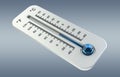 3D render cold white thermometer indicating low temperature Royalty Free Stock Photo