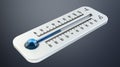 3D render cold white thermometer indicating low temperature