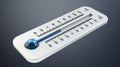 3D render cold white thermometer indicating low temperature Royalty Free Stock Photo