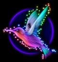 3d render of colibri bird - hummingbird with stars