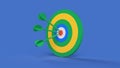 3d render colored target with darts on a blue background,targeted advertising on social network, targeted Google advertising, red