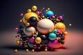 3d render of colorful spheres modern background, abstract, colors Royalty Free Stock Photo