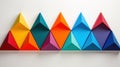 3d render of colorful triangle background. Geometric abstract background. Generative AI Royalty Free Stock Photo