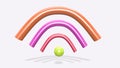 3D render colorful wifi icon on white background Royalty Free Stock Photo