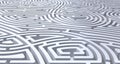 3d render of complicated white maze abstract white background