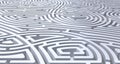 3d render of complicated white maze abstract white background
