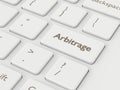 3d render of computer keyboard with ARBITRAGE button Royalty Free Stock Photo