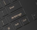 3d render of computer keyboard with ARBITRAGE button Royalty Free Stock Photo
